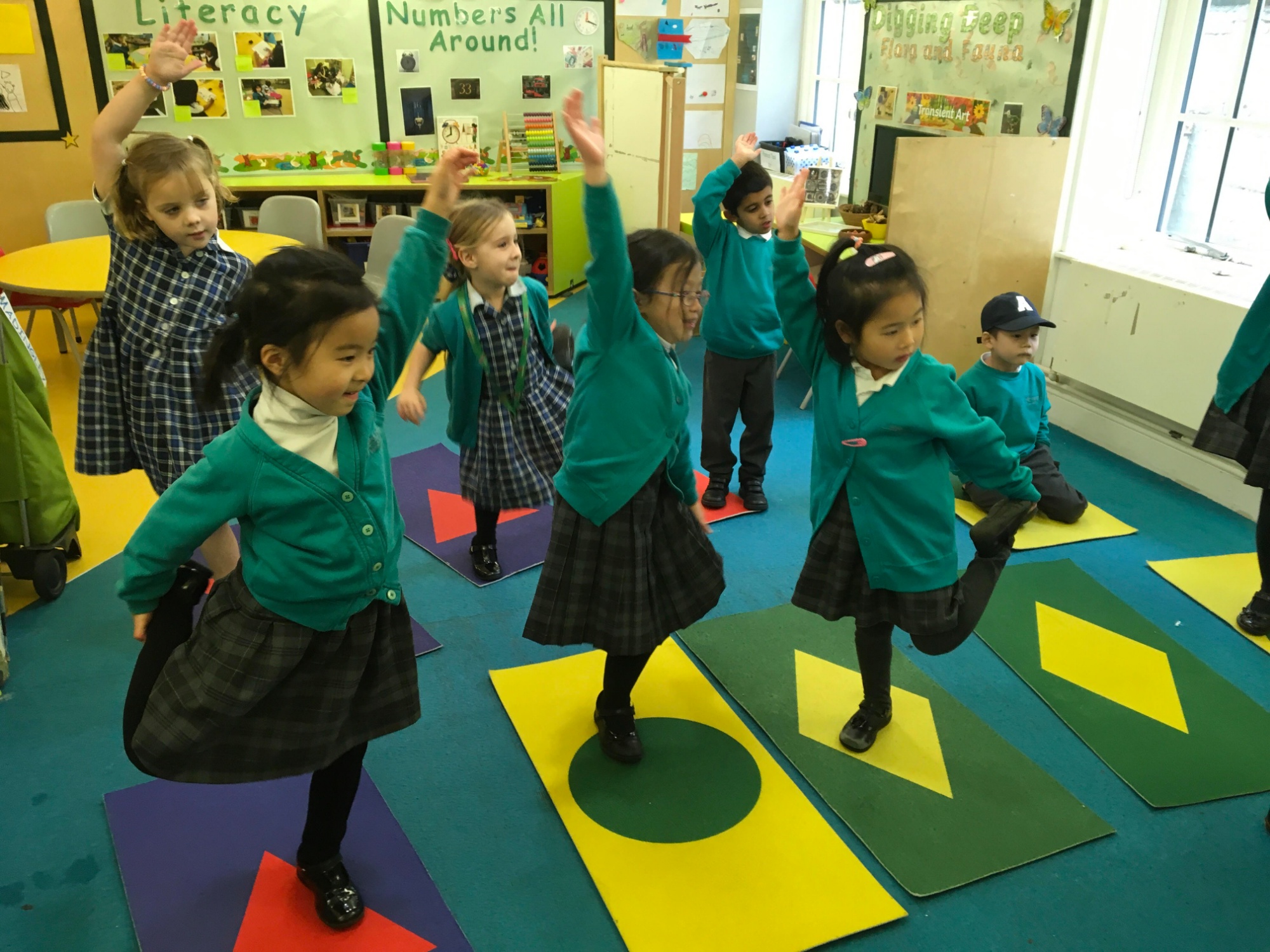 Pre-Prep pupils do some yoga