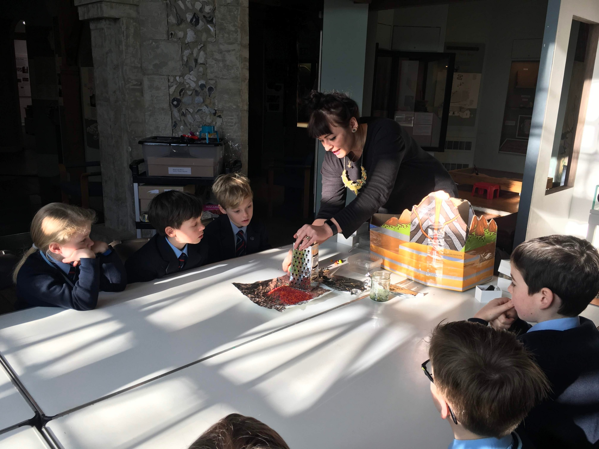 Year 3 pupils at the Saffron Walden Museum