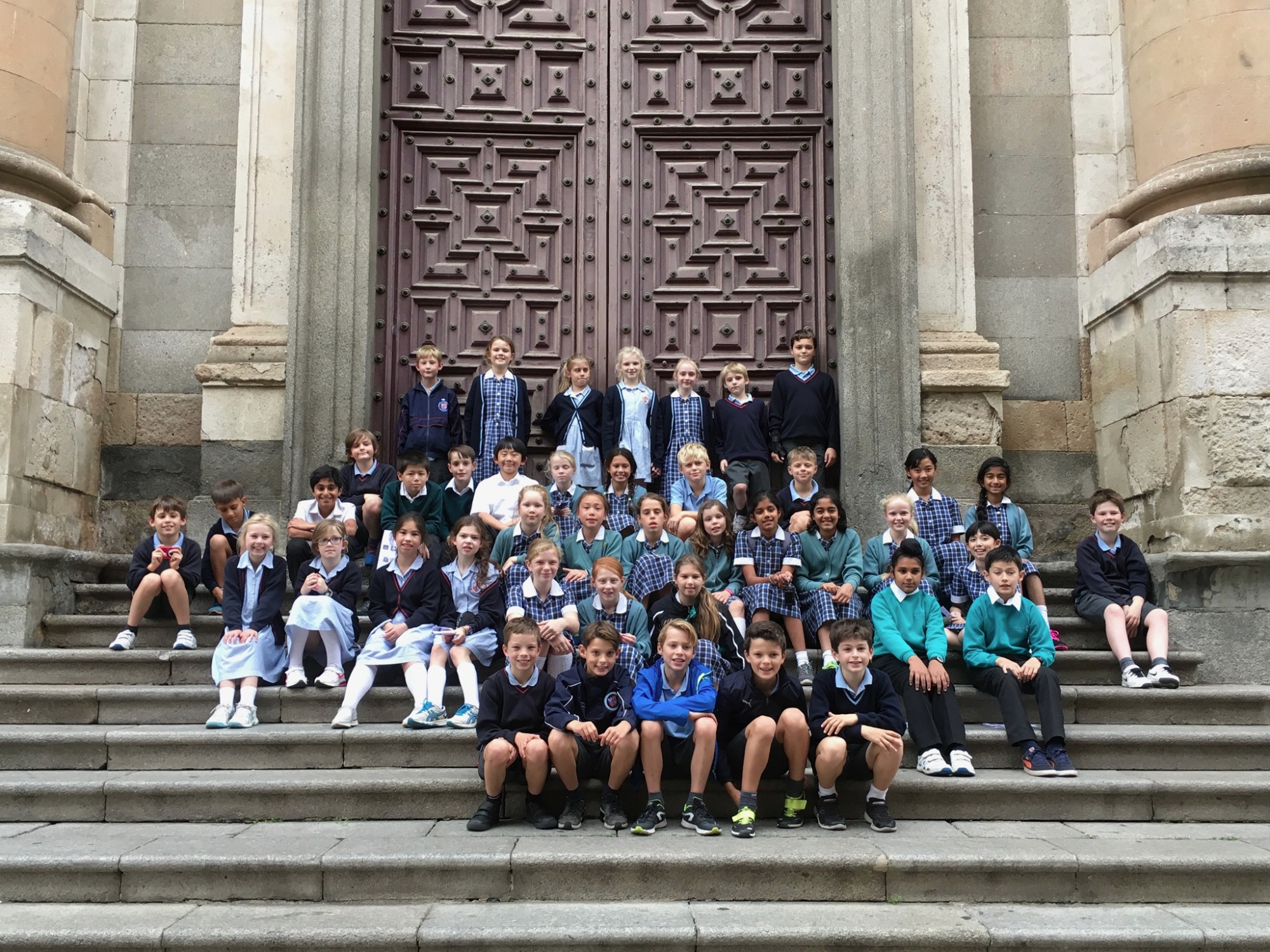 Students on steps