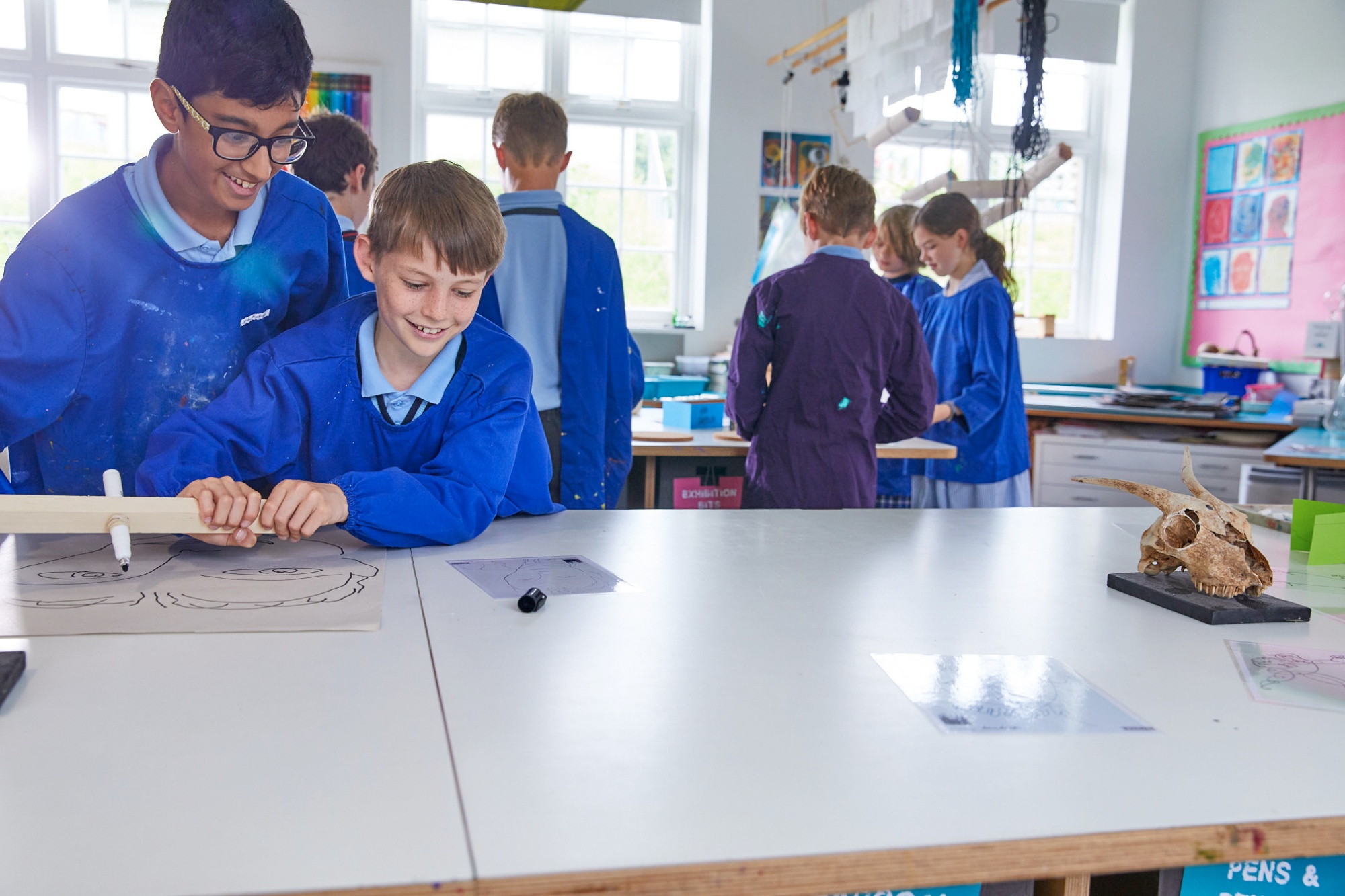 Pupils in Art Studio