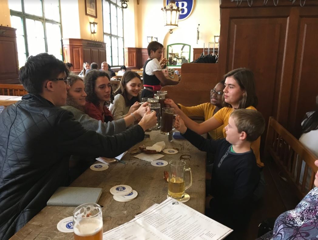 Students in a german bar