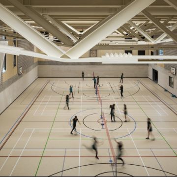 Sports Hall at Stephen Perse Foundation, copyright Richard Chivers