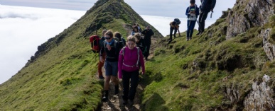 Stephen Perse students climbing the Peaks